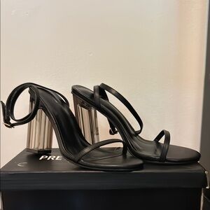 Women's Black Strappy Heels